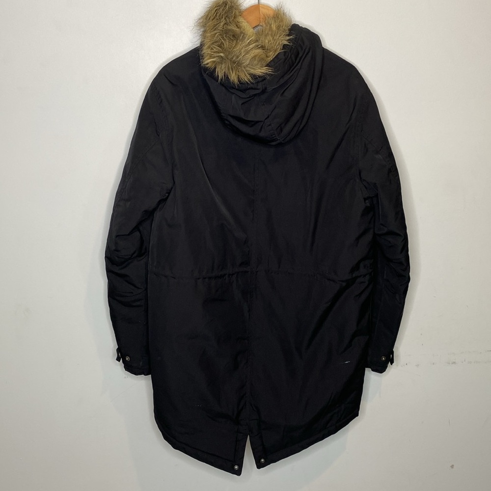 Old Navy Black Faux Fur Parka: Size Medium - Picture 2 of 13